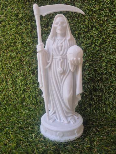 Santa Muerte Blanca Con Carga 20cm- Limpieza Energética y Protección
