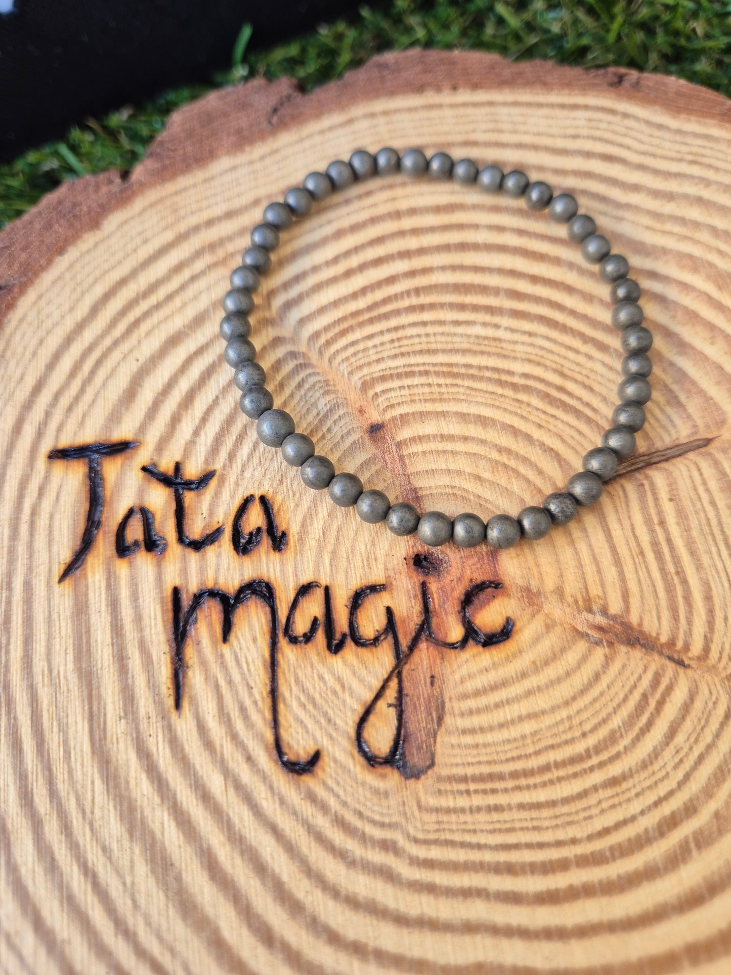 Pulsera de Pirita 4mm - Abundancia, Éxito y Protección