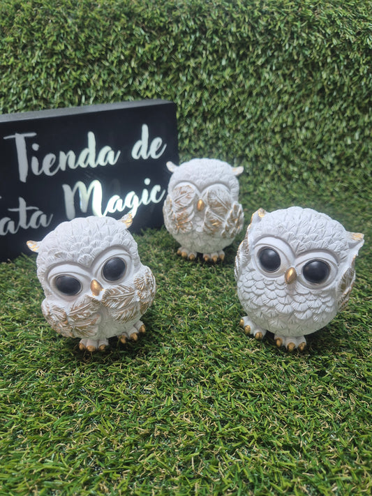 Búhos Ver, Oír y Callar-Sabiduría, protección y decoración esotérica