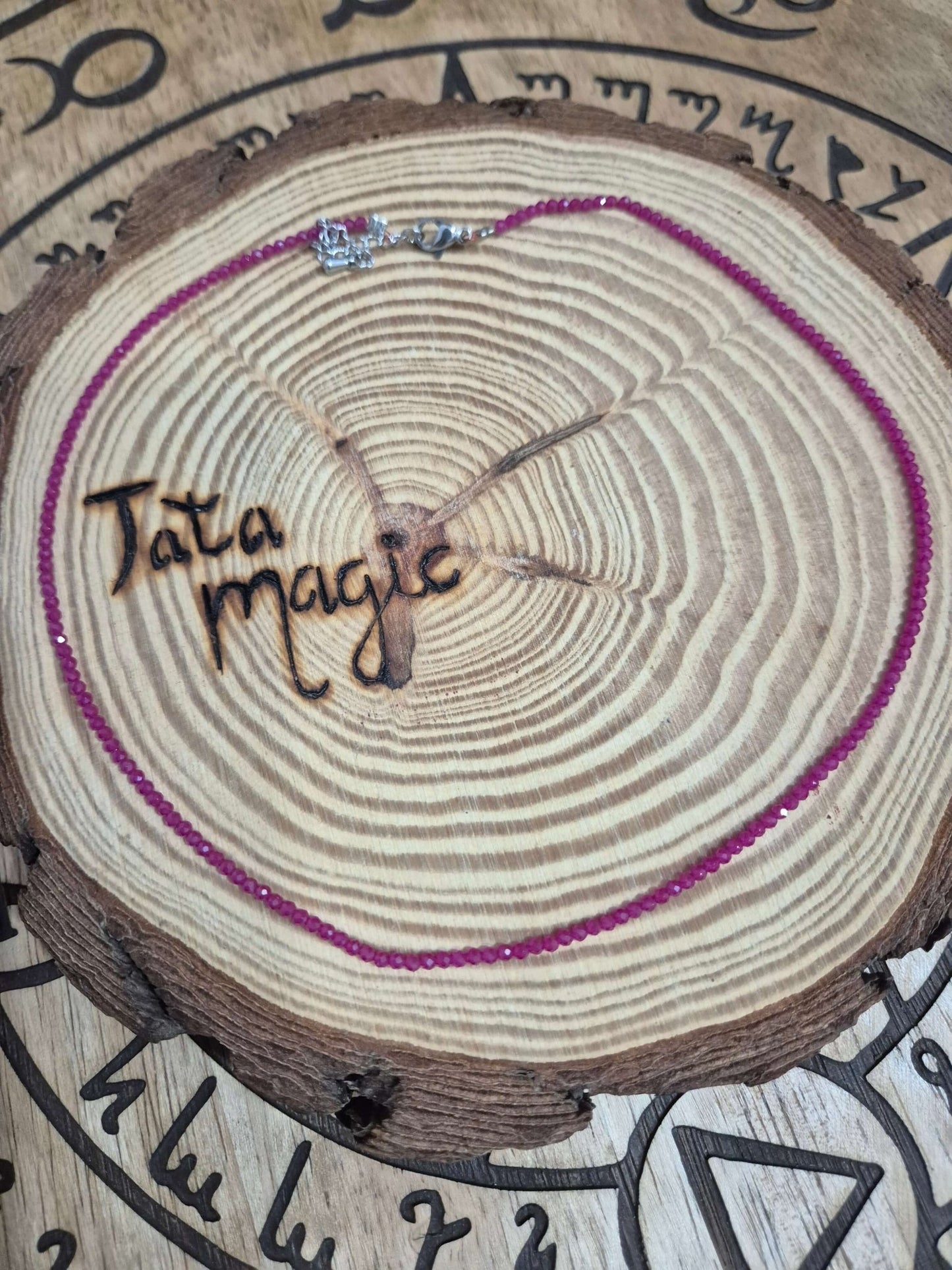 Collar Rubi Facetado JoyeriamineralescolgantesTienda esotérica Málaga - La Tienda de Tata Magic: tienda Esotérica en Málaga
