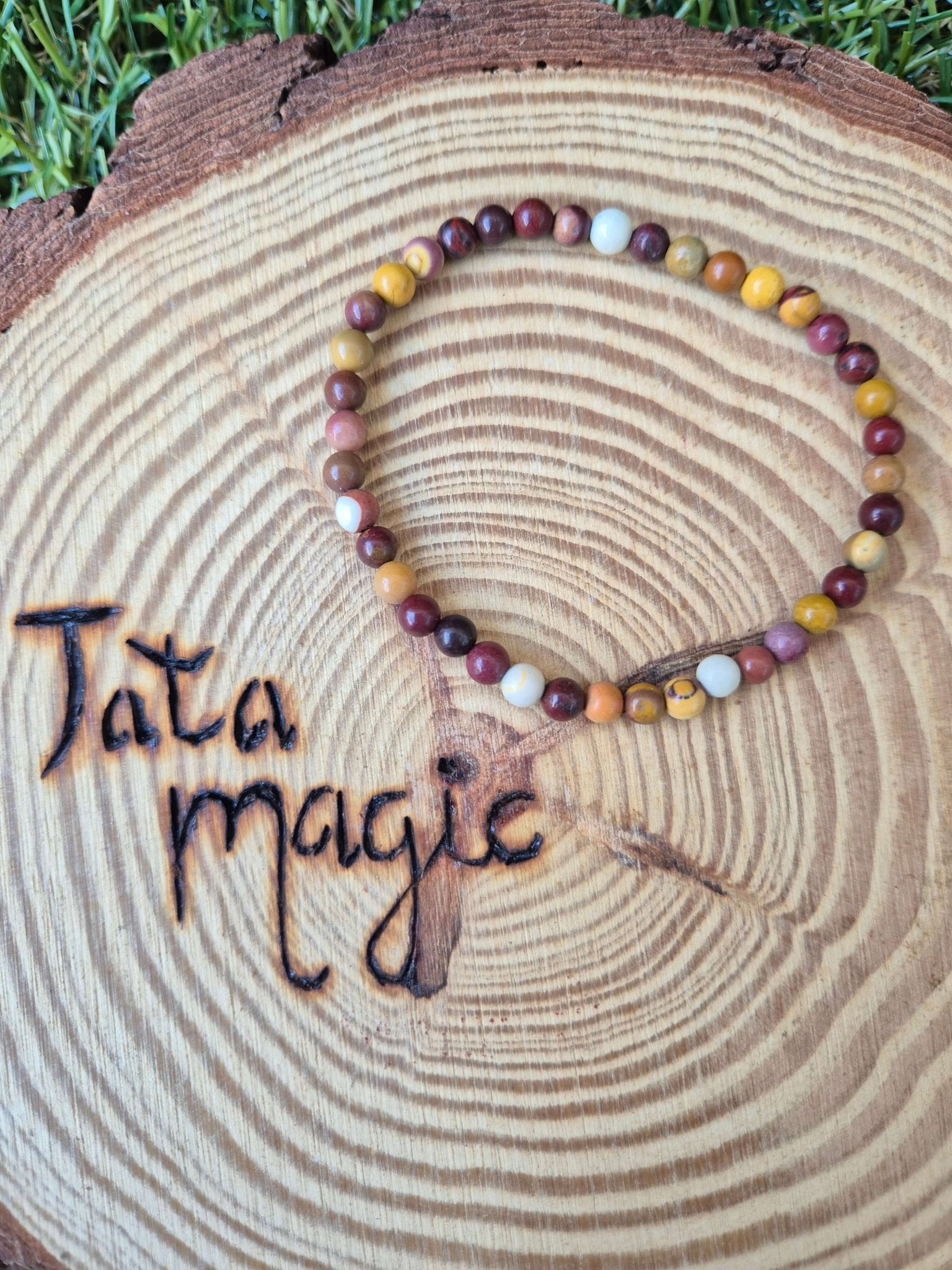 Pulsera mokaita 4 mm JoyeriamineralespulserasTienda esotérica Málaga - La Tienda de Tata Magic: tienda Esotérica en Málaga