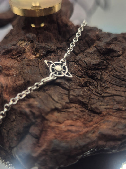 Pulsera Plata 925 Nudo de Bruja Mini