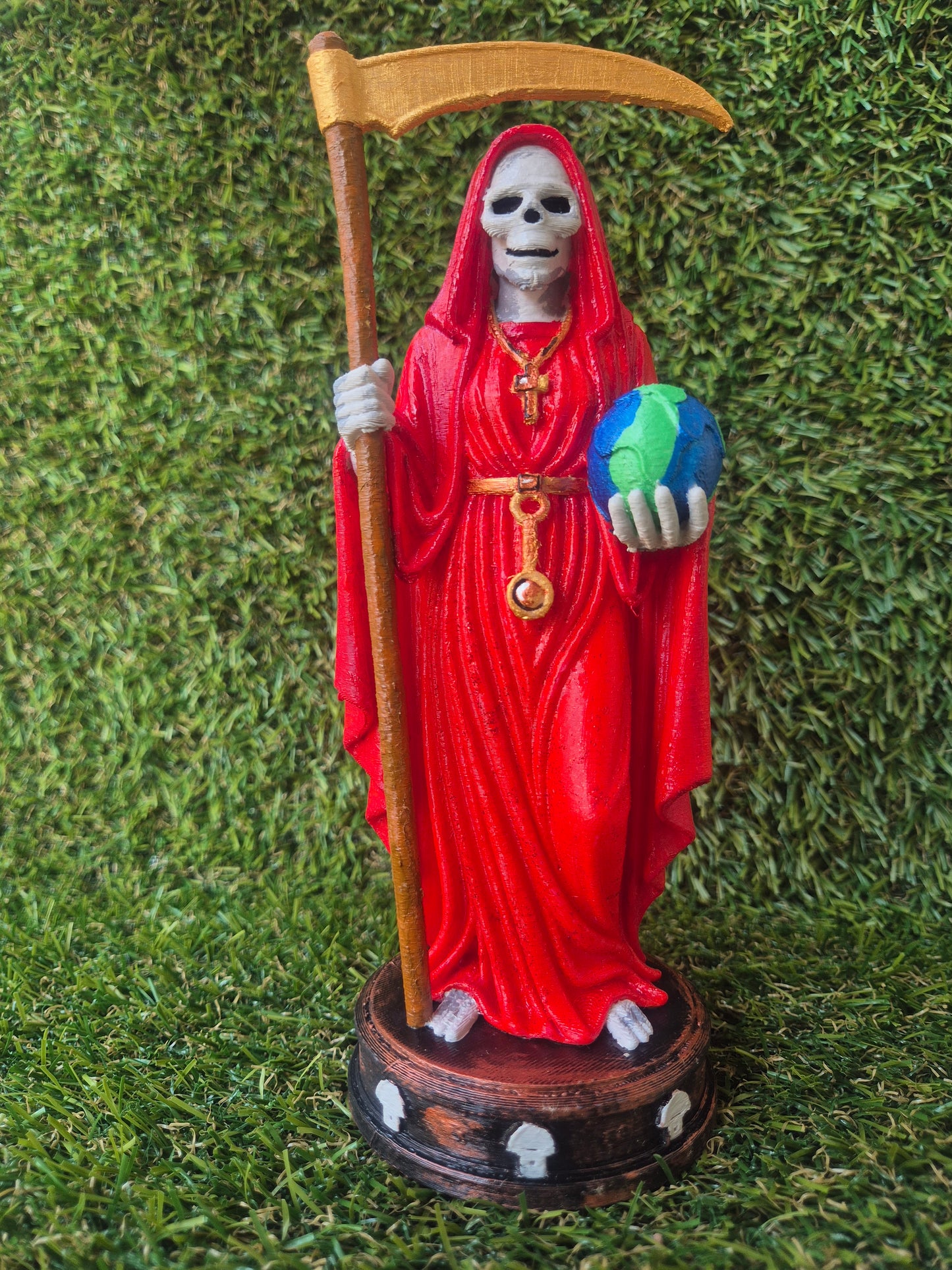 Santa Muerte 20 cm Roja o Dorada-Amor, Prosperidad y Protección