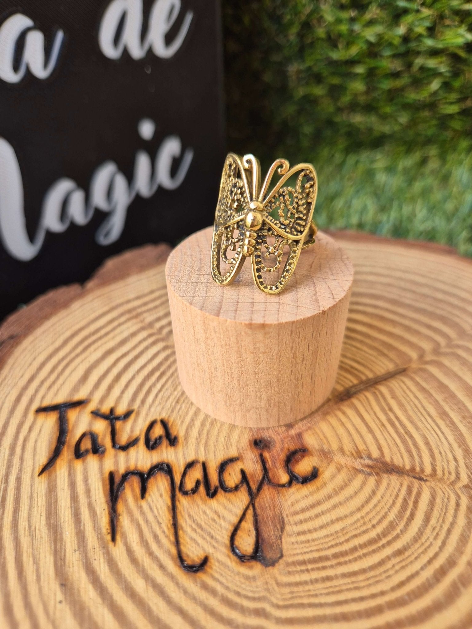 Anillo de Bronce Mariposa Talla 12 - Amuleto de Renacimiento AnillosaceroTienda esotérica Málaga - La Tienda de Tata Magic: tienda Esotérica en Málaga