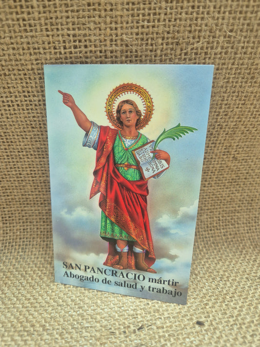 Estampita de San Pancracio-Trabajo, salud y prosperidad