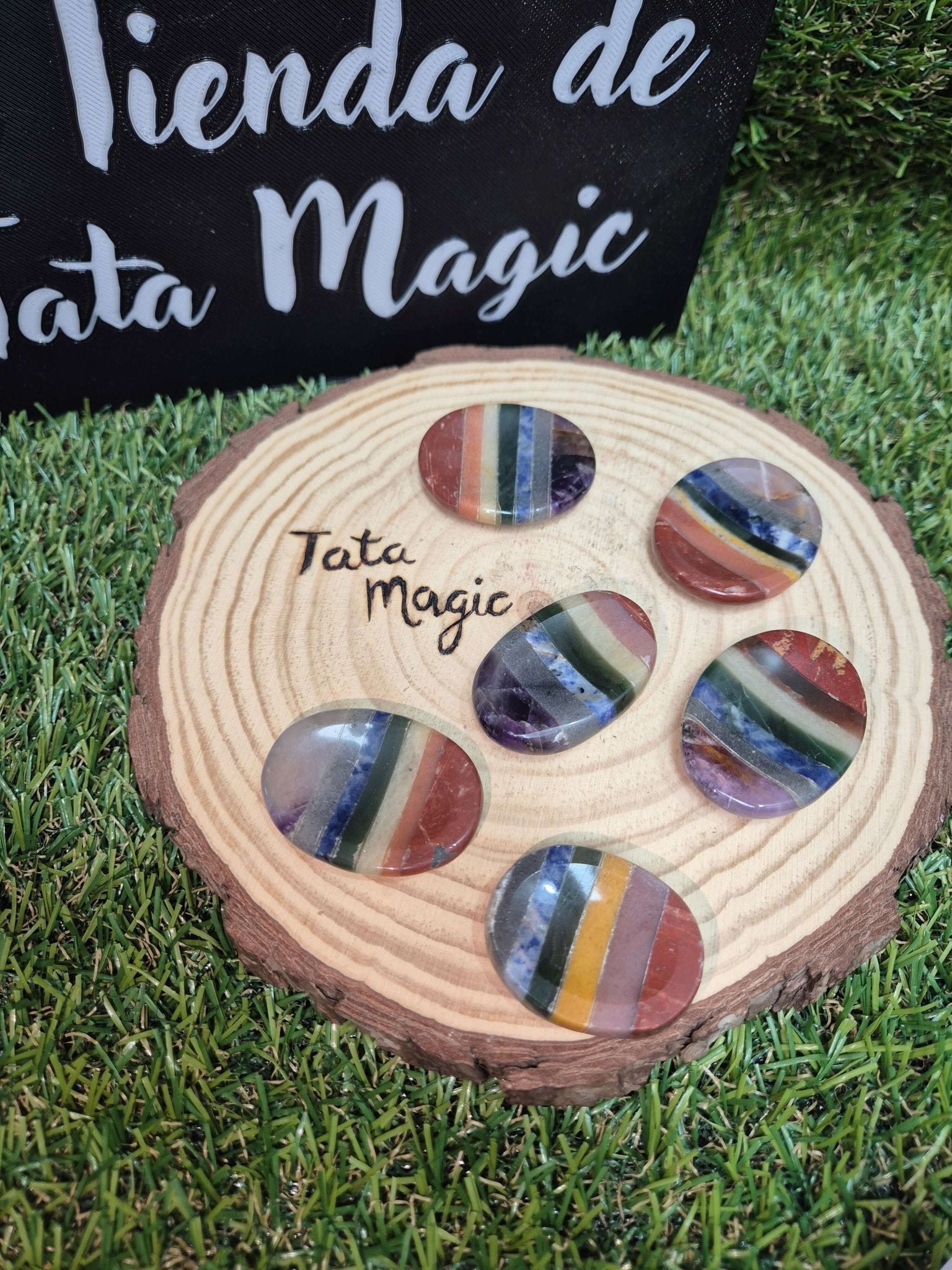 Piedra para el pulgar 7 chakras JoyeriamineralesanillosTienda esotérica Málaga - La Tienda de Tata Magic: tienda Esotérica en Málaga