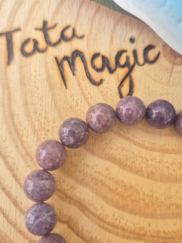 Pulsera Lepidolita 8 mm - Calma, Sueño y Equilibrio Emocional