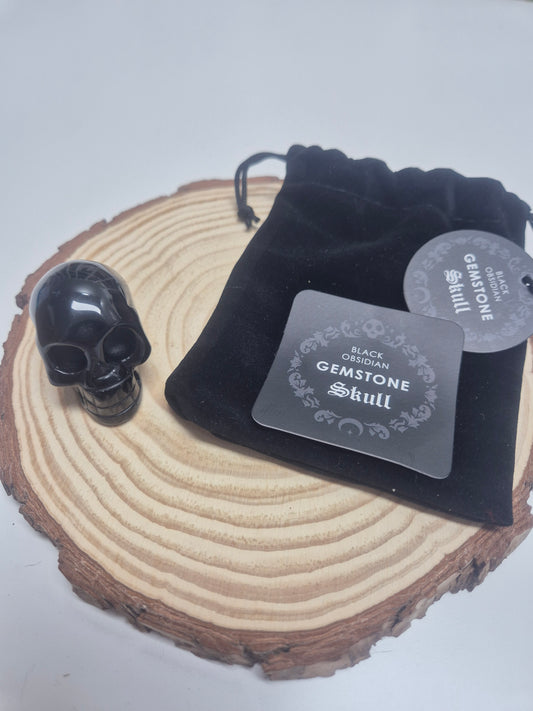 Calavera Obsidiana negra- protección, poder y conexión con el inframundo