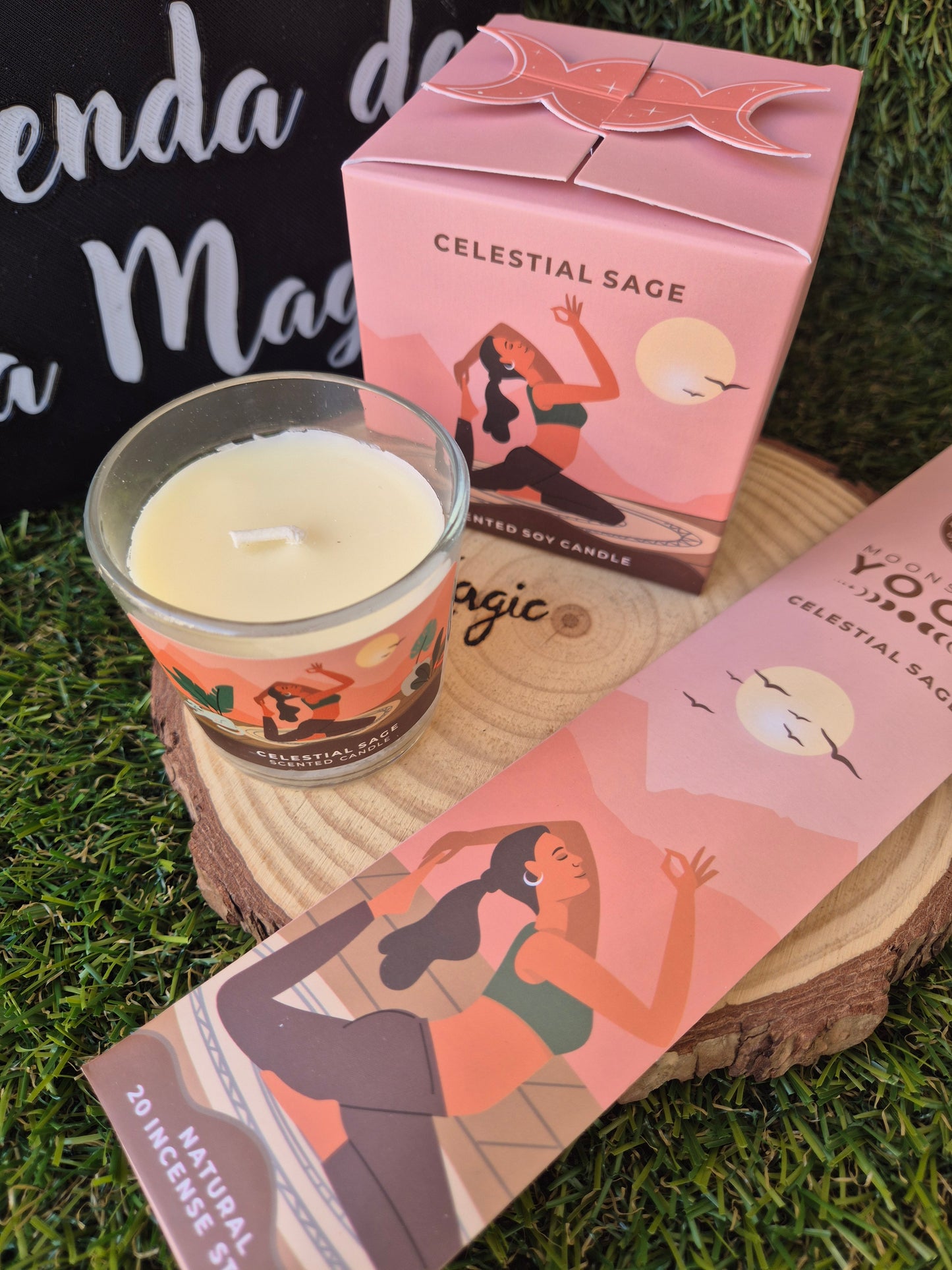 Pack Vela Soja + Incienso de Regalo Celestial Sage - Purificación y Paz Interior Song Of India