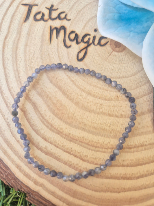 Pulsera de Iolita facetada 4mm - intuición, Visión Interior y Energía Espiritual