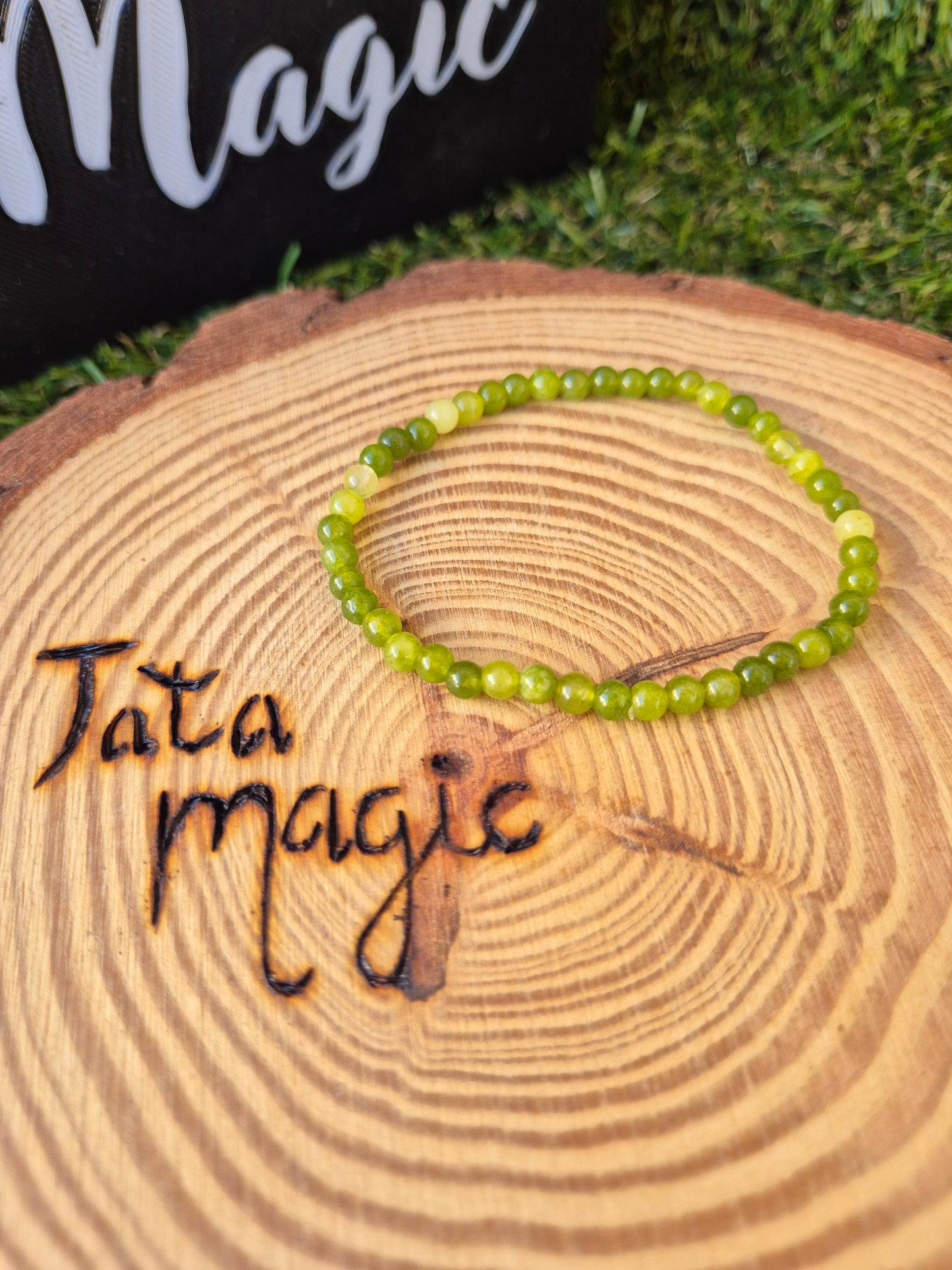 Pulsera de Peridoto 4mm - Sanación, Energía Positiva y Equilibrio