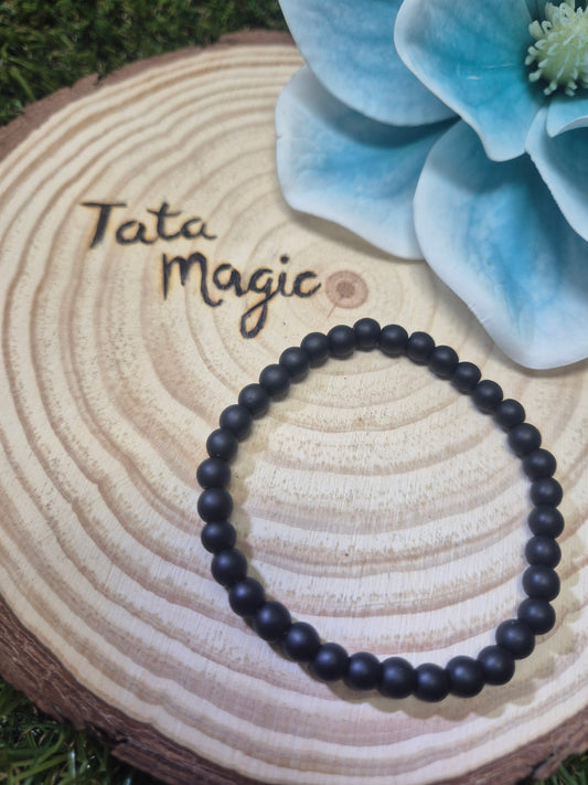 Pulsera Shaligram 4mm- Conexión divina, Purificación y protección espiritual