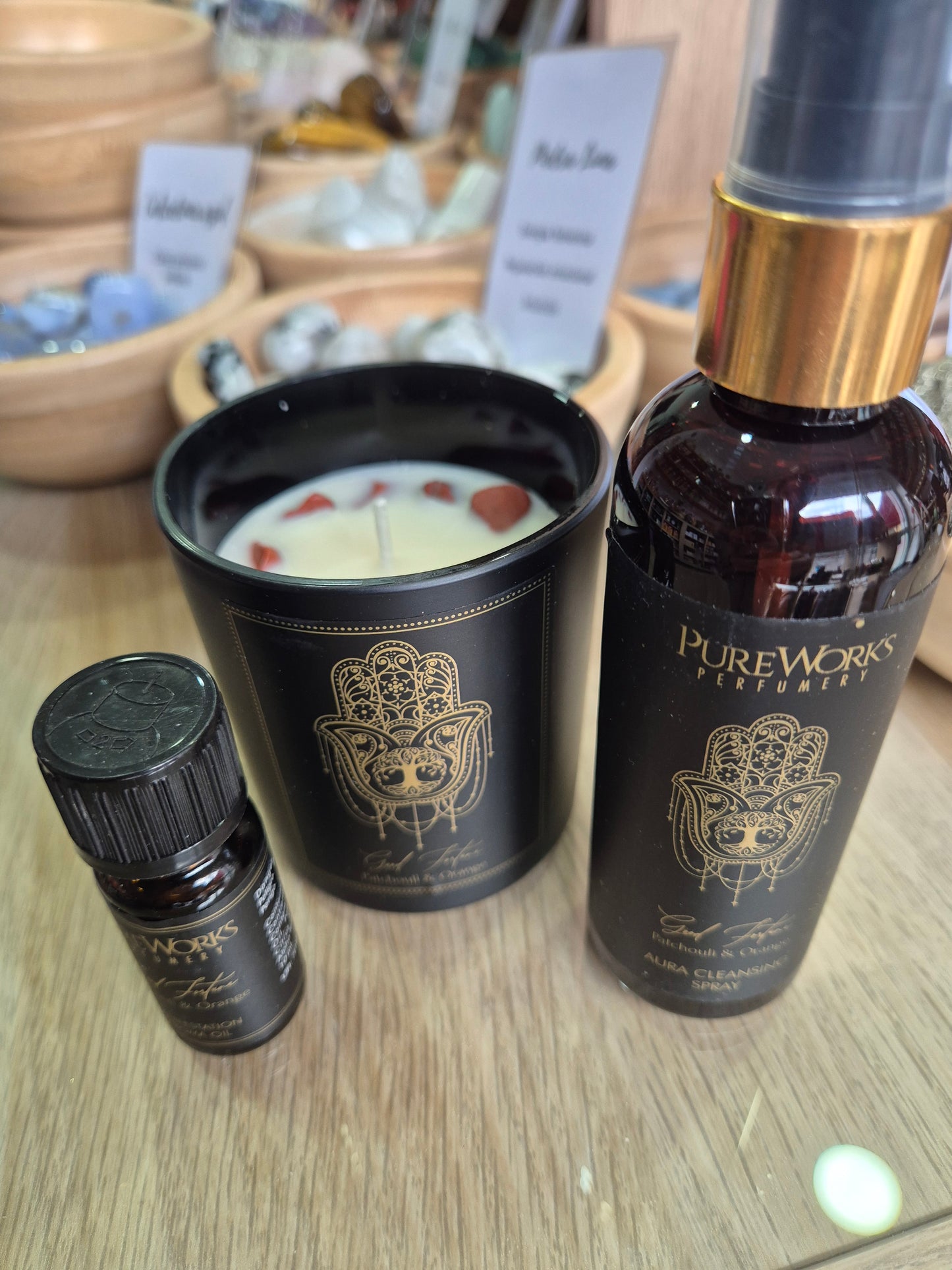 Pack aceite+ vela aromatica+ spray pureworks