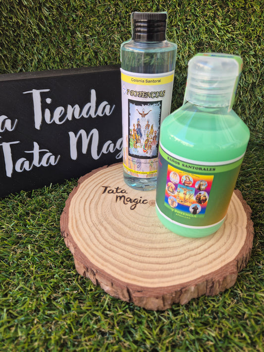 Pack Colonia + Baño 7 Potencias Africanas - Santería Cubana para Protección, Éxito y Prosperidad Ritualizado según la Tradición Afro Cubana