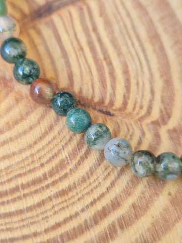 Pulsera de Ágata India 4mm - Serenidad y Conexión con la Naturaleza JoyeriamineralespulserasTienda esotérica Málaga - La Tienda de Tata Magic: tienda Esotérica en Málaga