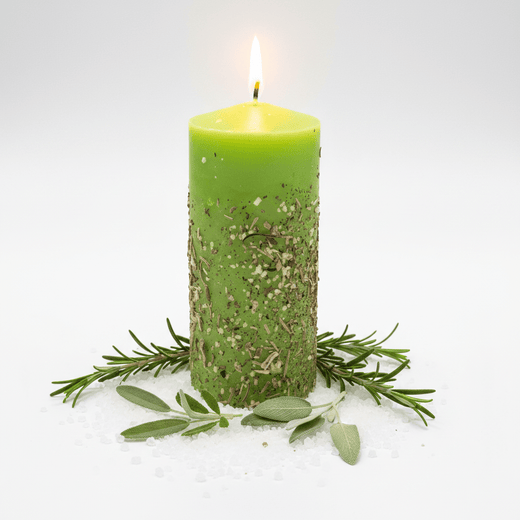 Velón de Sal, Ruda, Romero y Salvia — Limpieza, Protección y Purificación Energética VelasTienda esotérica Málaga - La Tienda de Tata Magic: tienda Esotérica en Málaga